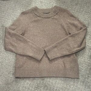 GAP | Cashsoft Crew Flannel Taupe Ribbed Crewneck Sweater | Size SP